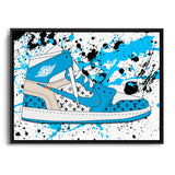 Air Jordan Schuh mit Louis Vuitton auf Leinwand