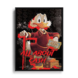 Dagobert Duck mit viel Geld ind Gold