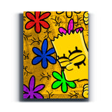 Bart Simpson im Pop-Art-Stil – Bart Simpson Popart Wandbild auf Leinwand