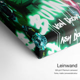 Bunny von Doom – Qualitätsdetail Leinwand: 300 g/m² Premium-Leinwand, feine matte Leinwandstruktur
