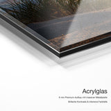 Baltic Dream – Qualitätsdetail Acrylglas: 6 mm Premium-Aufbau mit massiver Metallplatte, brillante Kontraste und intensive Farbtiefe