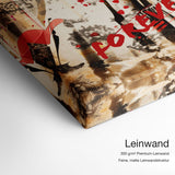 Banksy Wedding – Qualitätsdetail Leinwand: 300 g/m² Premium-Leinwand, feine matte Leinwandstruktur