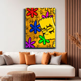 Bart Simpson – Bart Simpson Popart Leinwand mit Bilderrahmen