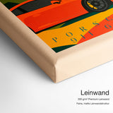 Bauhaus Porsche – Qualitätsdetail Leinwand: 300 g/m² Premium-Leinwand, feine matte Leinwandstruktur