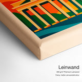 Bauhaus Berlin – Leinwand Qualitätsdetail mit 300 g/m² Premium-Leinwand und feiner, matter Leinwandstruktur