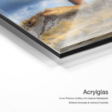 Beach Prerow – Qualitätsdetail Acrylglas: 6 mm Premium-Aufbau mit massiver Metallplatte, brillante Kontraste und intensive Farbtiefe