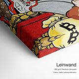 Bitcoin Man – Qualitätsdetail Leinwand: 300 g/m² Premium-Leinwand, feine matte Leinwandstruktur