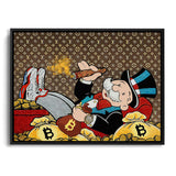 Reicher Mann mit Zigarre, Rolex und Bitcoins