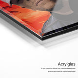 Bonez MC – Qualitätsdetail Acrylglas: 6 mm Premium-Aufbau mit massiver Metallplatte, brillante Kontraste und intensive Farbtiefe