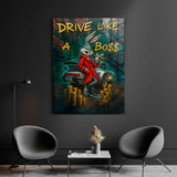 Bugs Boss Porsche – Bugs Bunny im Porsche Wandbild von Next Level Canvas