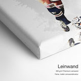 Cristiano Ronaldo ManU – Leinwand Qualitätsdetail mit 300 g/m² Premium-Leinwand und feiner, matter Leinwandstruktur