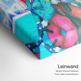 Criminal Bunny – Leinwand Qualitätsdetail mit 300 g/m² Premium-Leinwand und feiner, matter Leinwandstruktur