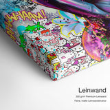 Catwoman – Qualitätsdetail Leinwand: 300 g/m² Premium-Leinwand, feine matte Leinwandstruktur
