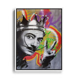 Wandbild mit weißem Rahmen von Charlie Chaplin mit Peace Zeichen