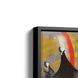 Nahaufnahme von schwarzem Rahmen des Charlie Chaplin Bildes Banksy