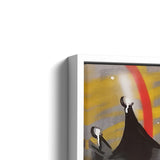 Nahaufnahme von weißem Rahmen des Charlie Chaplin Bildes Banksy