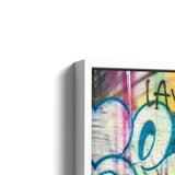 Nahaufnahme Chaplin Banksy mit weißem Rahmen