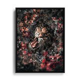 Leopard in einem Blumenmeer mit Schmetterlingen