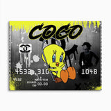 Coco Chanel mit Comic Tweety Wandbild
