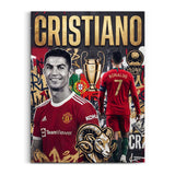 Cristiano Ronaldo als GOAT – Cristiano Ronaldo GOAT Wandbild auf Leinwand