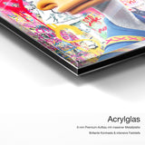 Duck Epic Popart – Acrylglas Qualitätsdetail mit 6 mm Premium-Aufbau, massiver Metallplatte und intensiver Farbtiefe