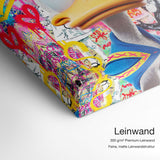 Duck Epic Popart – Leinwand Qualitätsdetail mit 300 g/m² Premium-Leinwand und feiner, matter Leinwandstruktur