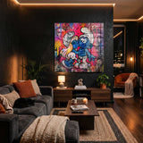 Die Schlümpfe – Acrylglas-Wandbild als Wanddeko im Wohnzimmer