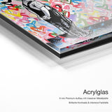 Find your true Love – Acrylglas Qualitätsdetail mit 6 mm Premium-Aufbau, massiver Metallplatte und intensiver Farbtiefe