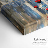 Flying Love – Leinwand Qualitätsdetail mit 300 g/m² Premium-Leinwand und feiner, matter Leinwandstruktur