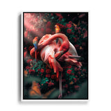 Flamingo putzt sich