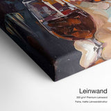 Funny Welsh Corgi – Leinwand Qualitätsdetail mit 300 g/m² Premium-Leinwand und feiner, matter Leinwandstruktur