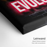 Gaming Evolution – Leinwand Qualitätsdetail mit 300 g/m² Premium-Leinwand und feiner, matter Leinwandstruktur