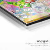 Geldbaum – Acrylglas Qualitätsdetail mit 6 mm Premium-Aufbau, massiver Metallplatte und intensiver Farbtiefe