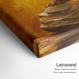 Gold Bonsai 2 – Leinwand Qualitätsdetail mit 300 g/m² Premium-Leinwand und feiner, matter Leinwandstruktur
