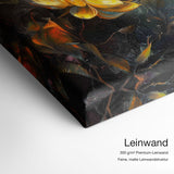 Gold Butterlfy – Leinwand Qualitätsdetail mit 300 g/m² Premium-Leinwand und feiner, matter Leinwandstruktur