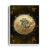 Leinwandbild mit weißem Rahmen von einem Bitcoin