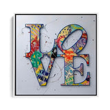 Liebe für Graffiti Wandbild mit weißem Bilderrahmen