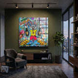 Bunte fröhliche Käfer – Happy Bugs Leinwandbild fürs Büro