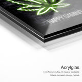 Happy Gaming – Acrylglas Qualitätsdetail mit 6 mm Premium-Aufbau, massiver Metallplatte und intensiver Farbtiefe