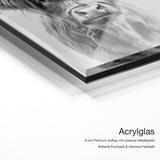 Happy Highland Cattle – Acrylglas Qualitätsdetail mit 6 mm Premium-Aufbau, massiver Metallplatte und intensiver Farbtiefe