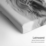 Happy Highland Cattle – Leinwand Qualitätsdetail mit 300 g/m² Premium-Leinwand und feiner, matter Leinwandstruktur