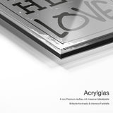 Herlove – Acrylglas Qualitätsdetail mit 6 mm Premium-Aufbau, massiver Metallplatte und intensiver Farbtiefe