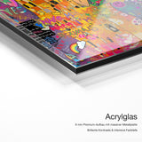I'm Famous – Acrylglas Qualitätsdetail mit 6 mm Premium-Aufbau, massiver Metallplatte und intensiver Farbtiefe