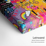 I'm Famous – Leinwand Qualitätsdetail mit 300 g/m² Premium-Leinwand und feiner, matter Leinwandstruktur