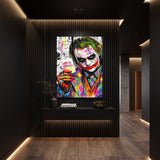 Joker im Pop-Art-Stil „Why so serious“ – Joker Why So Serious Leinwandbild fürs Wohnzimmer