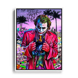 Leinwandbild Joker hält Batman Maske