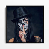 Tattoo Model Wandbild mit schwarzem Bilderrahmen