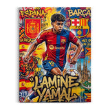 Lamine Yamal beim Fußball – Lamine Yamal Wandbild auf Leinwand