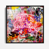 Popart Banksy style Wandbild mit rahmen