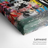 Love is the Answer – Leinwand Qualitätsdetail mit 300 g/m² Premium-Leinwand und feiner, matter Leinwandstruktur